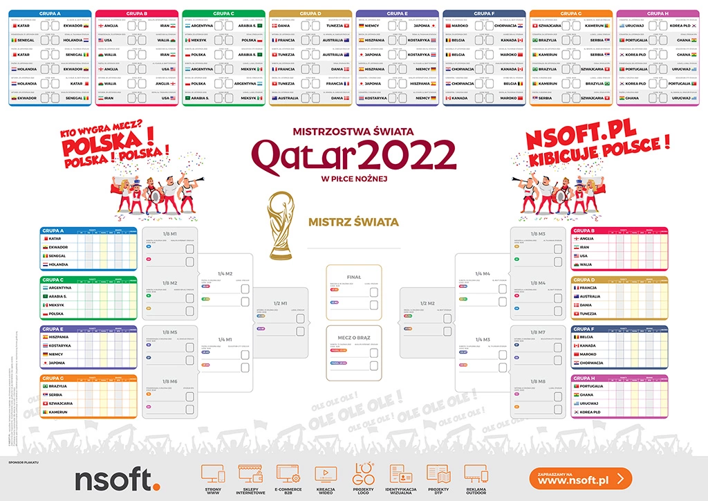 Darmowy terminarz PDF z meczami MŚ 2022 w Katarze